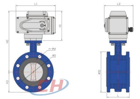 電動(dòng)軟密封法蘭蝶閥結(jié)構(gòu)圖