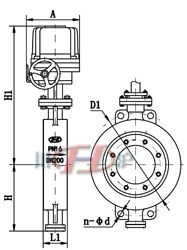 防爆電動蝶閥結構圖