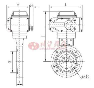 電動(dòng)真空蝶閥結(jié)構(gòu)圖