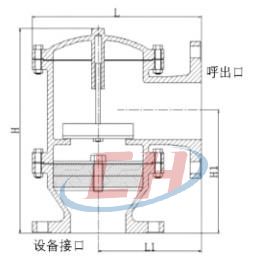 帶接管阻火單呼閥結(jié)構(gòu)圖