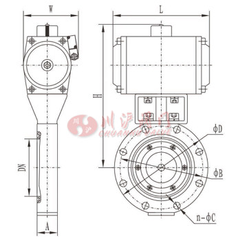 氣動真空蝶閥結構圖