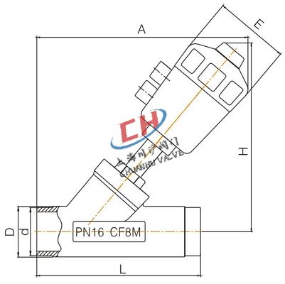 P2氣動焊接角座閥結構圖