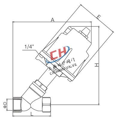 P4蓋米款螺紋角座閥結構圖